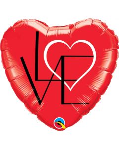 Heart Love Red Foil Balloon