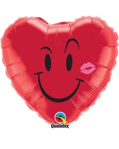 Heart Naughty Smile & a Kiss Foil Balloon