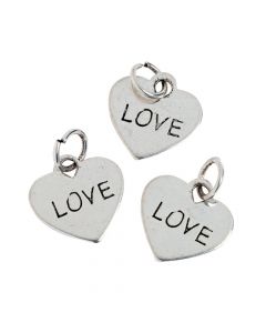 Heart-shaped "love" Charms