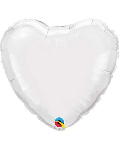 Heart White Foil Balloon
