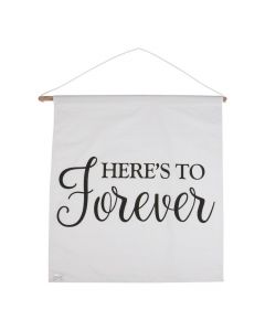 Here's to Forever Wedding Cotton Banner