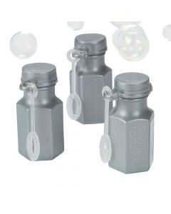 Hexagon Silver Bubble Bottles