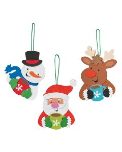 Holiday Characters Drinking Cocoa Ornament Craft Kit