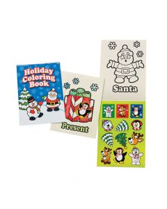 Holiday Coloring Books with Sticker Sheets