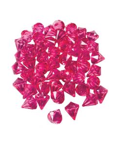 Hot Pink Diamond-Shaped Acrylic Gems