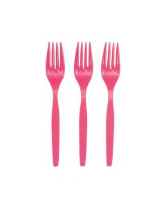 Hot Pink Plastic Forks