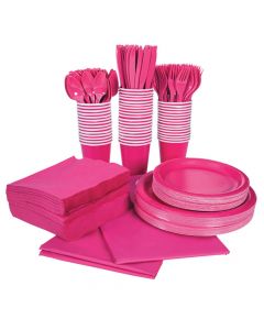 Hot Pink Tableware Kit for 48