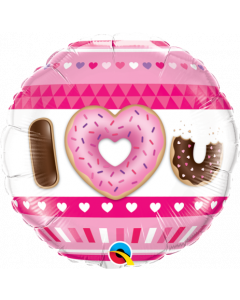 I Heart U Donuts Foil Balloon