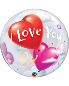 I Love U Heart Balloons 56cm Bubble Balloon