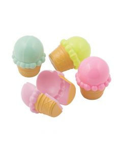 Ice Cream Cone Plastic Easter Eggs - 12 Pc.