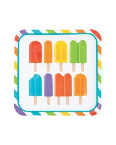 Ice Pop Party Square Paper Dinner Plates