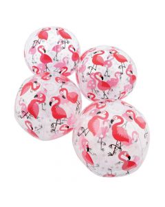 Inflatable 11" Flamingo Print Medium Beach Balls