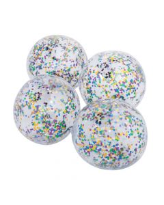 Inflatable 11" Glitter-Filled Medium Beach Balls