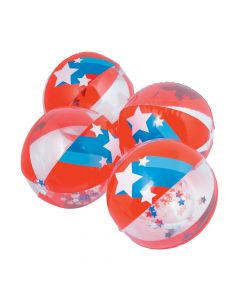 Inflatable 11" Patriotic Confetti Medium Beach Balls