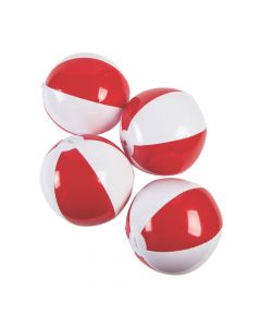Inflatable 11" Red and White Medium Beach Balls