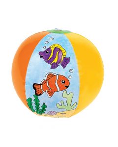 Inflatable 12" Color Your Own Fish Large Beach Balls