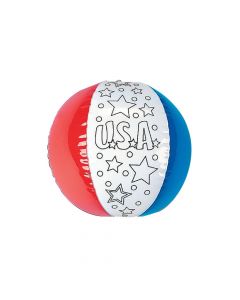 Inflatable Color Your Own Patriotic Beach Balls