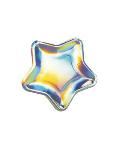 Iridescent Out of This World Star Paper Dessert Plates