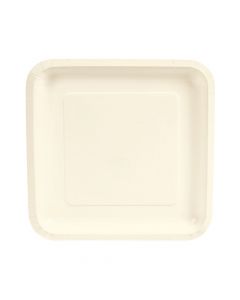 Ivory Square Paper Dinner Plates