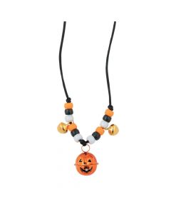 Jack-O’-Lantern Jingle Bell Beaded Necklace Craft Kit