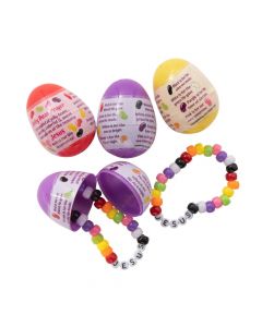 Jelly Bean Prayer Bracelet-Filled Plastic Easter Eggs - 24 Pc.