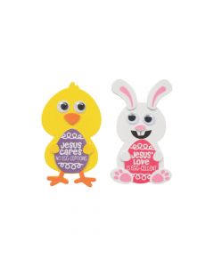 Jesus Cares Chick and Bunny Magnet Craft Kit