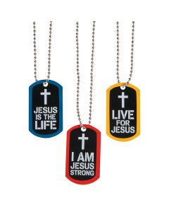 Jesus Strong Dog Tag Necklaces