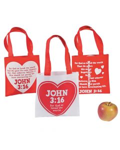John 3:16 Valentine Tote Bags