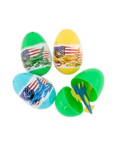 Jumbo Military Toy-Filled Easter Eggs - 12 Pc.