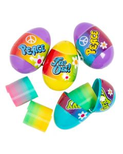 Jumbo Rainbow Magic Spring-Filled Easter Eggs - 12 Pc.