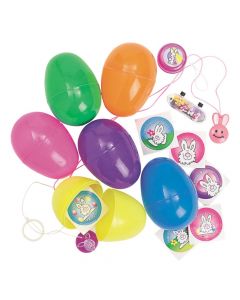 Jumbo Toy-Filled Bright Plastic Easter Eggs