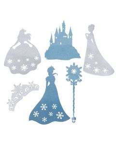 Jumbo Winter Princess Glitter Cutouts