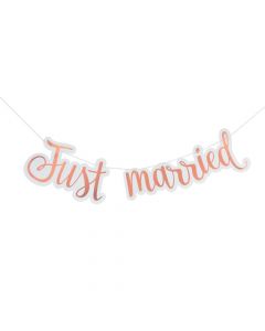 Just Married Rose Gold Foil Banner
