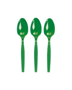 Kelly Green Plastic Spoons