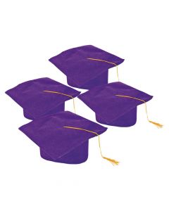 Kids' Purple Graduation Felt Mortarboard Hats