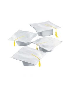 Kids' White Felt Graduation Caps - 36 Pc.