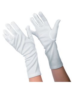 Kid's White Long Gloves