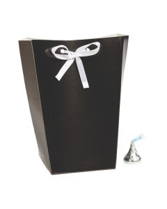 Large Black Favor Boxes with Ribbon