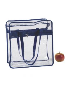 Large Blue and Clear Team Spirit Stadium Tote Bag