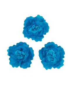 Large Blue Tissue Flower Decorations