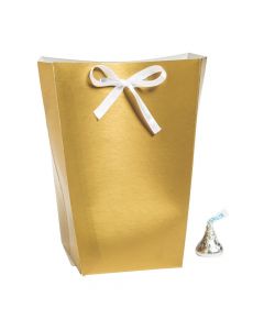 Large Gold Favor Boxes with Ribbon