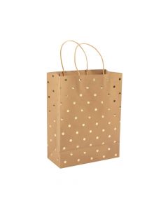 Large Gold Foil Dot Kraft Paper Gift Bags