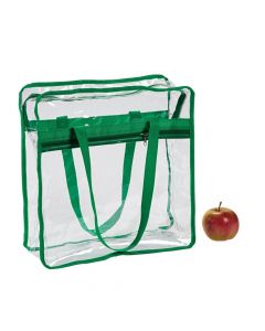 Large Green and Clear Team Spirit Stadium Tote Bag