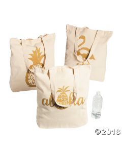 Large Pineapple Canvas Tote Bags
