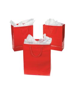 Large Red Gift Bags with Tags