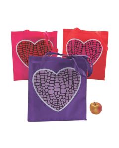 Large Valentine Snake Print Tote Bags