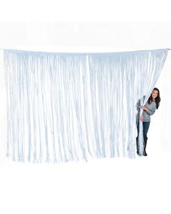 Large White Foil Fringe Door Curtain