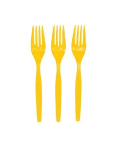 Lemon Yellow Plastic Forks