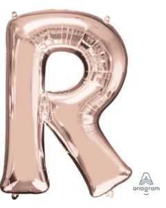 Letter R Rose Gold Supershape Foil Balloon