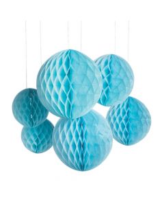 Light Blue Hanging Honeycomb Decorations